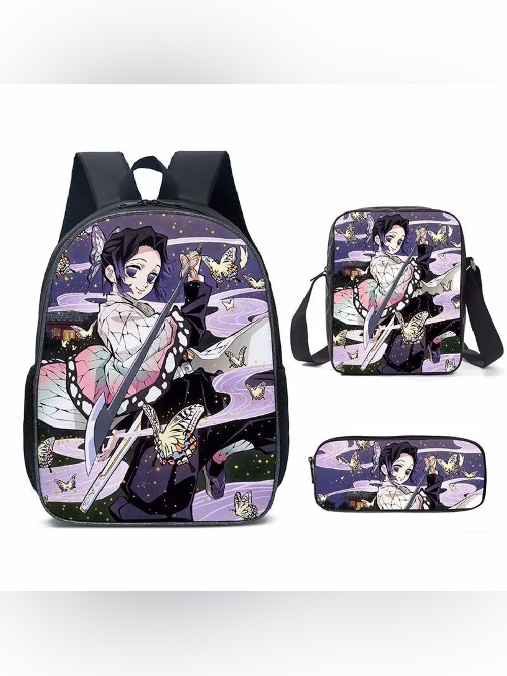 3Pcs Kids School Backpack Set - Demon Slayer Anime Backpack